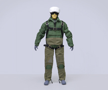 1/9 - 1/10th Military Jet RC Pilot Fighter 9.2"